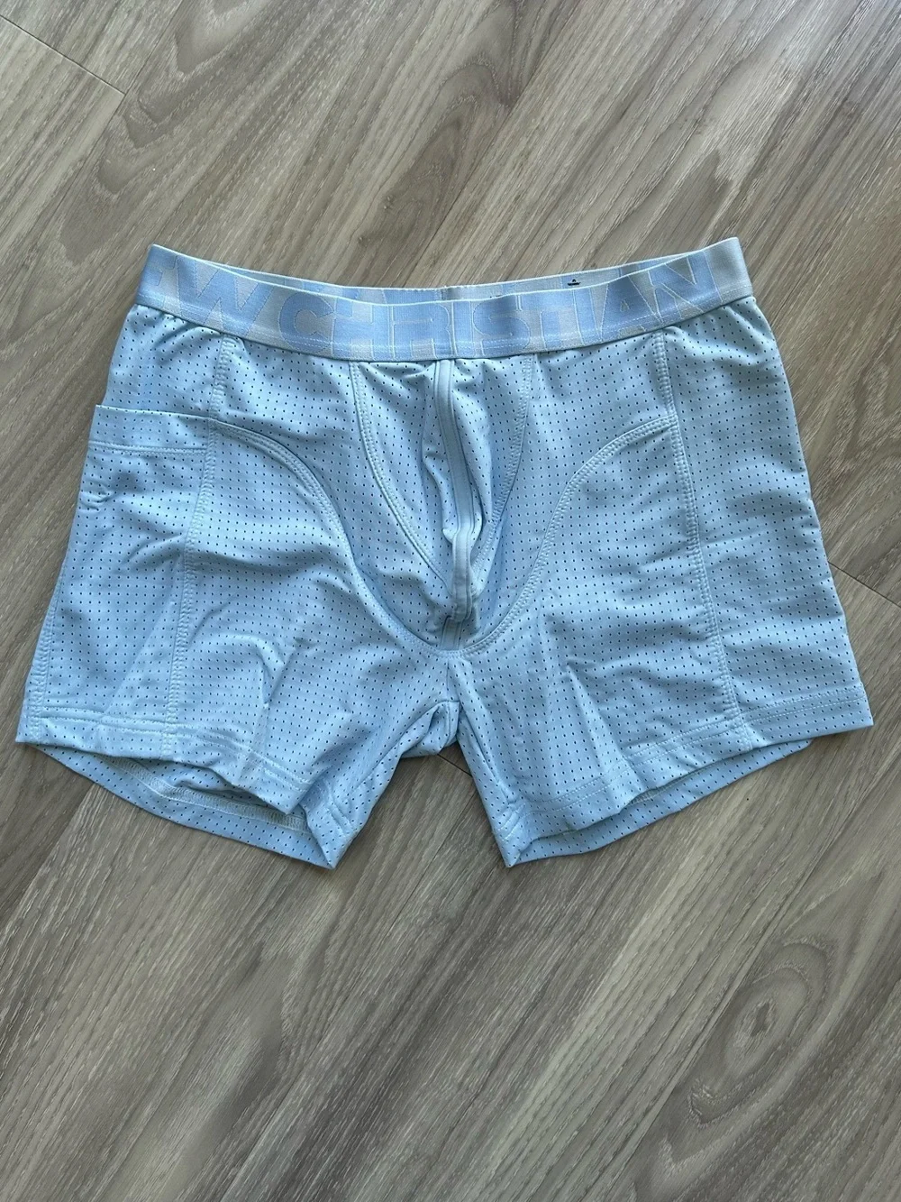 Andrew Christian | Vibe Breeze Mesh Gym boxer brief in Powder Blue (Small)